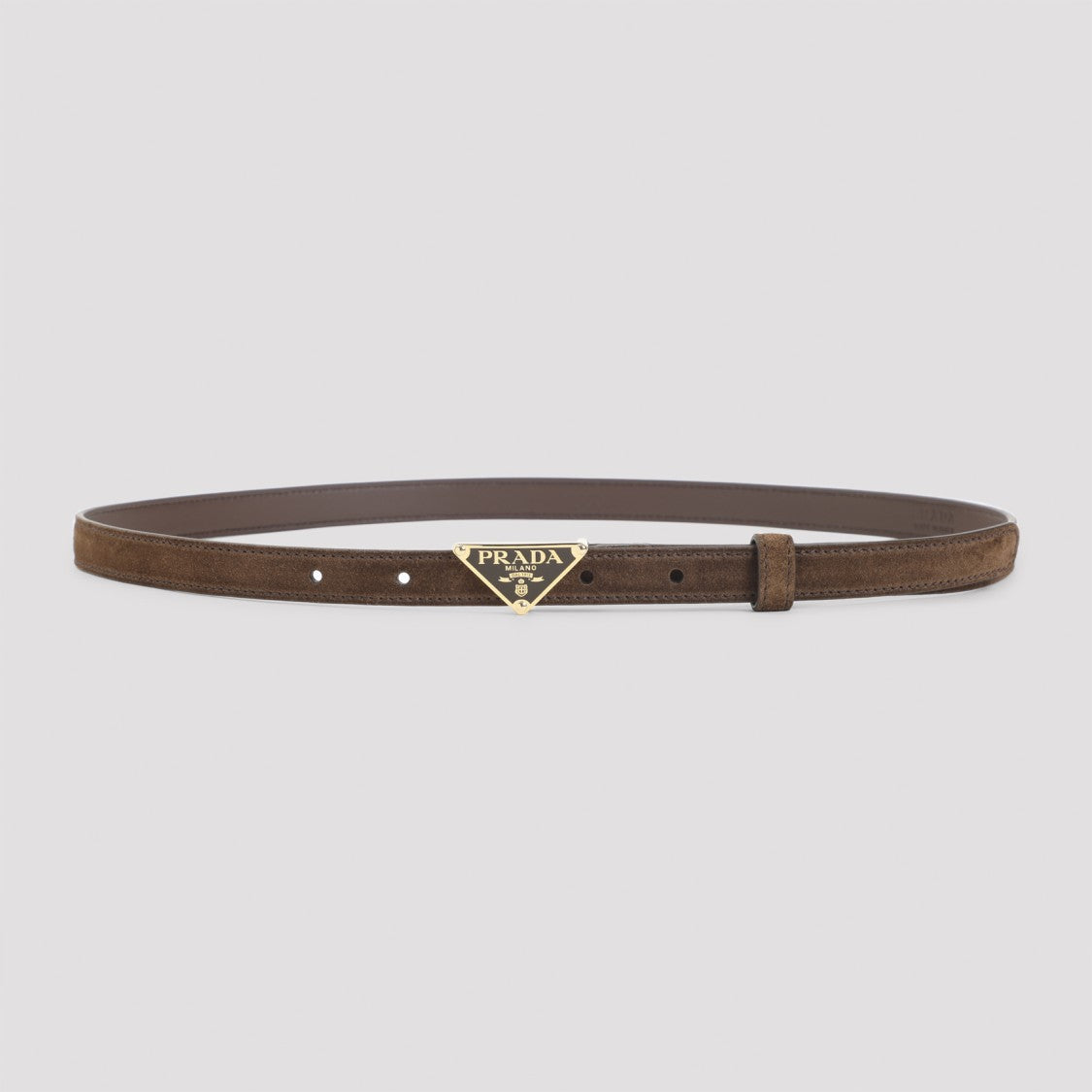 Prada Slim Brown Calf Leather Belt