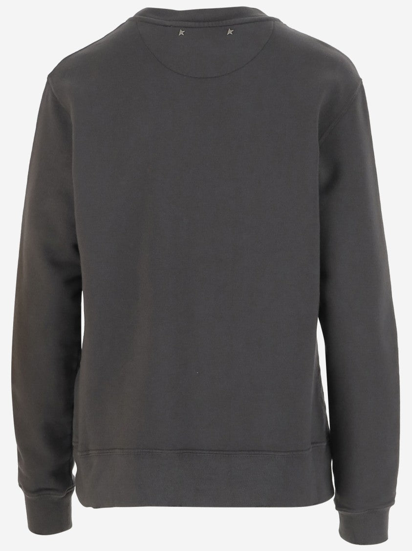 Golden Goose Cotton Sweatshirt With Applied Crystals