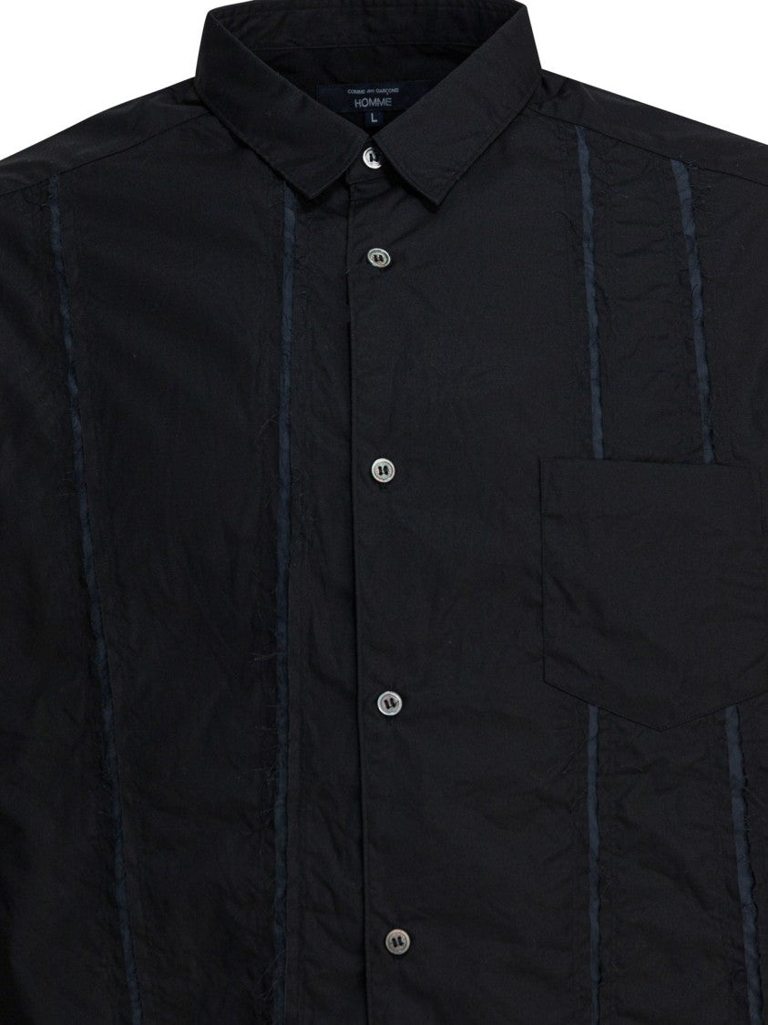 Comme Des Garçons Breathable Cotton Poplin Casual Shirt With Contrast Stitching