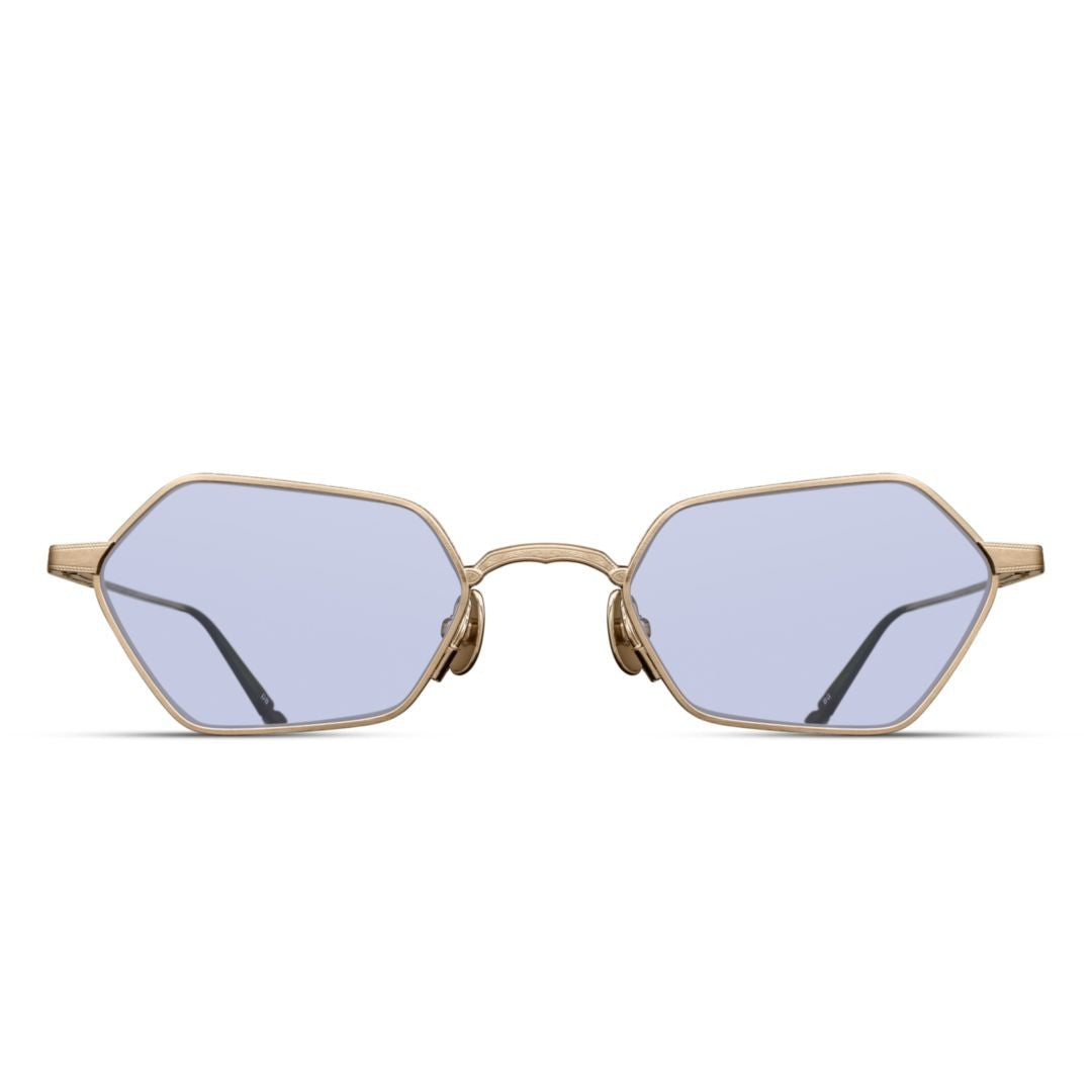 Matsuda M3138.Sg Geometric Hexagonal Sunglasses With Light Blue Lenses