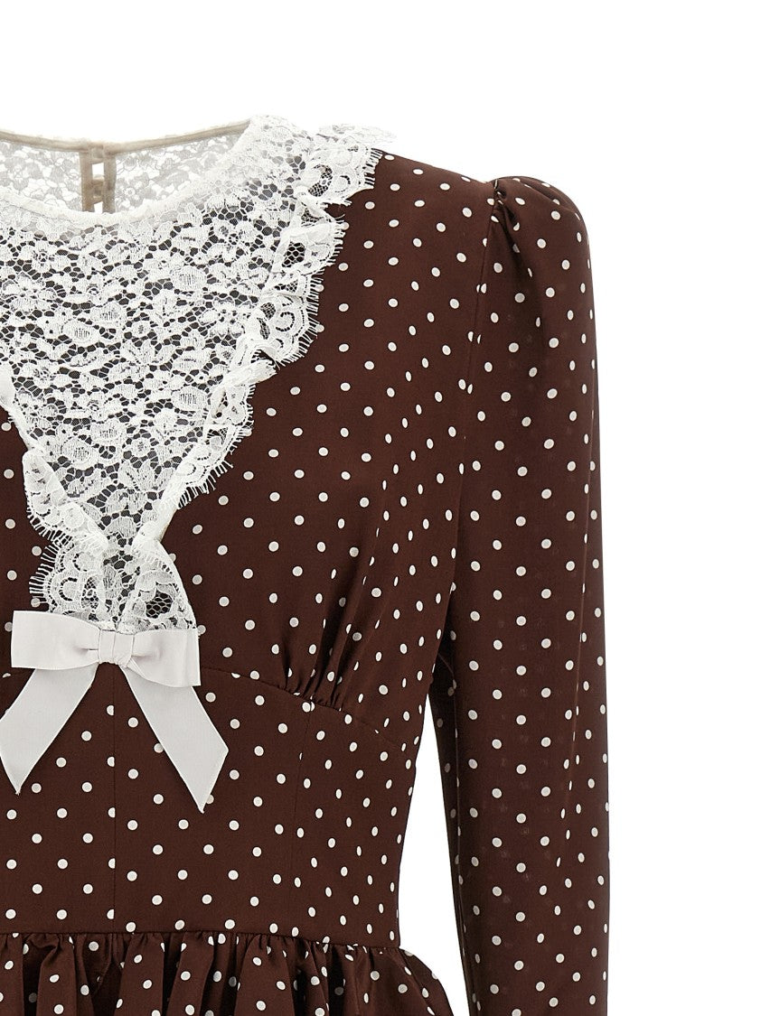 Alessandra Rich 'Polka Dot Midi' Dress