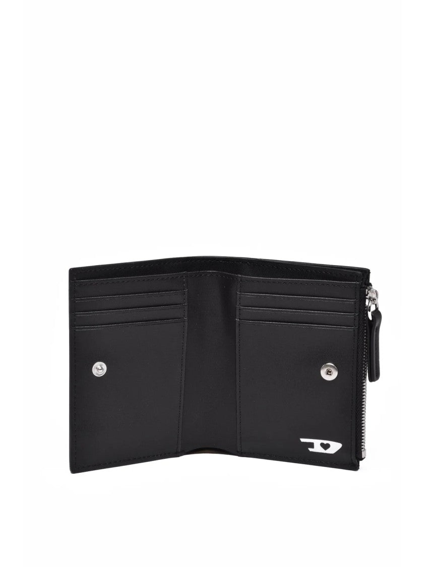 Diesel Black Leather Zip Wallet