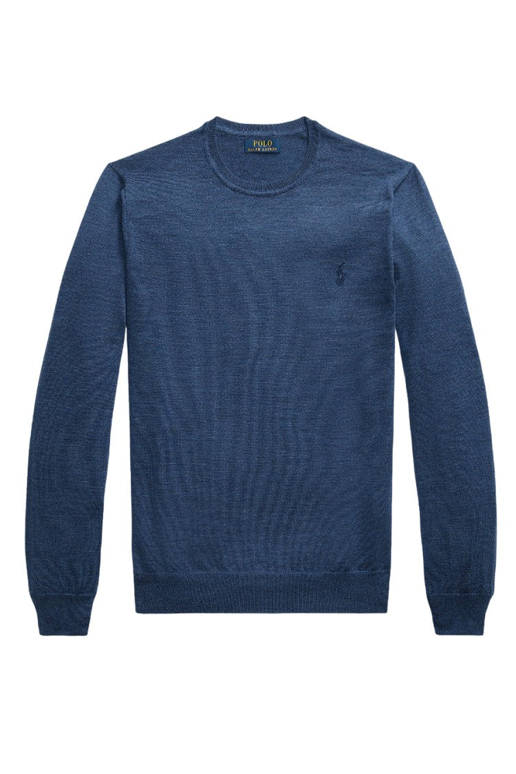 Polo Ralph Lauren Soft Sky-Blue Wool Crew Neck Knitwear