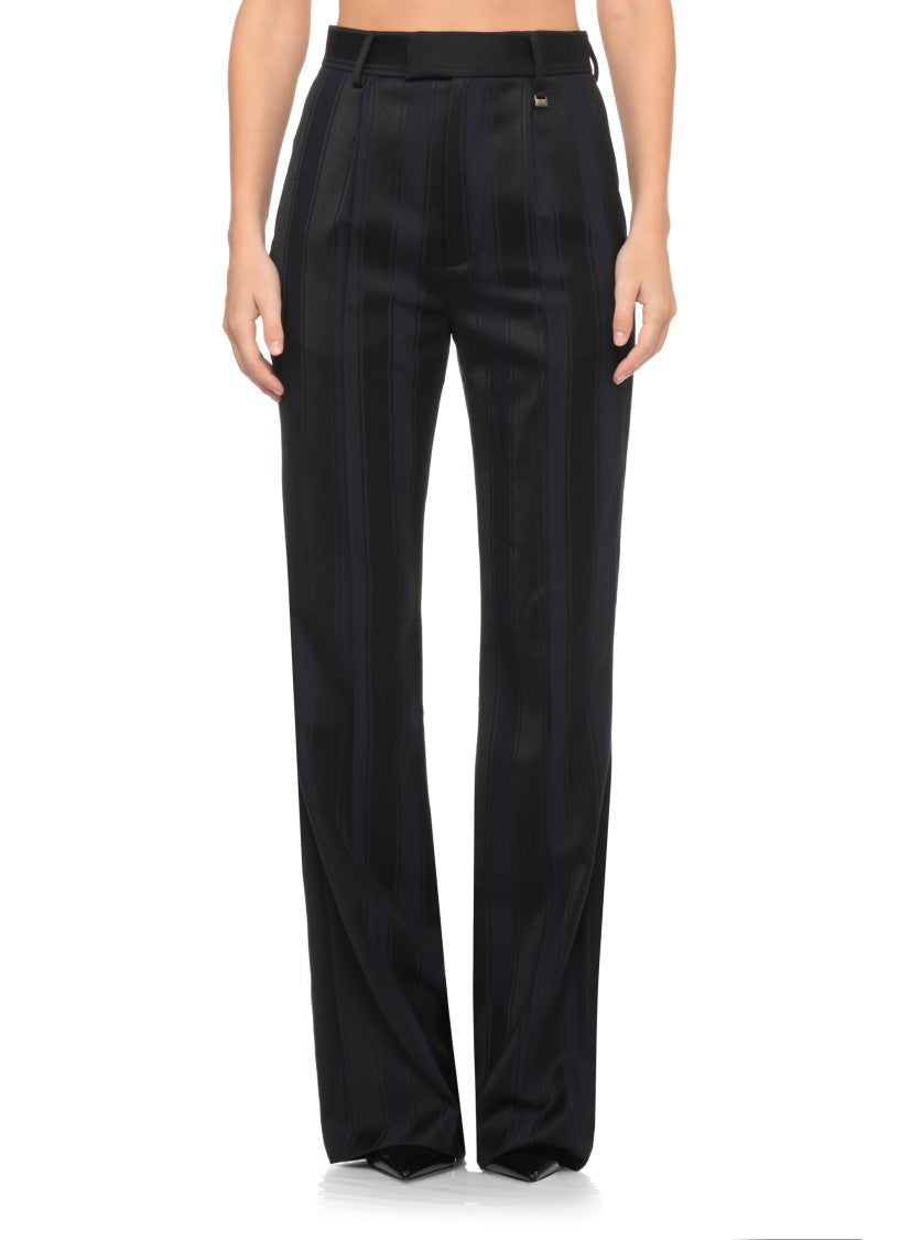 Vivienne Westwood Blue Ray Striped Tailored Wide-Leg Wool Pants
