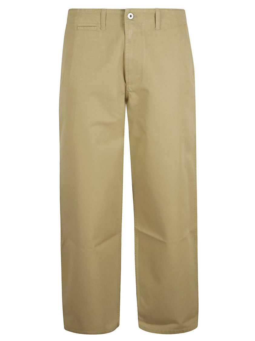 Burberry Straight-Leg Cotton Trousers With Button Closure