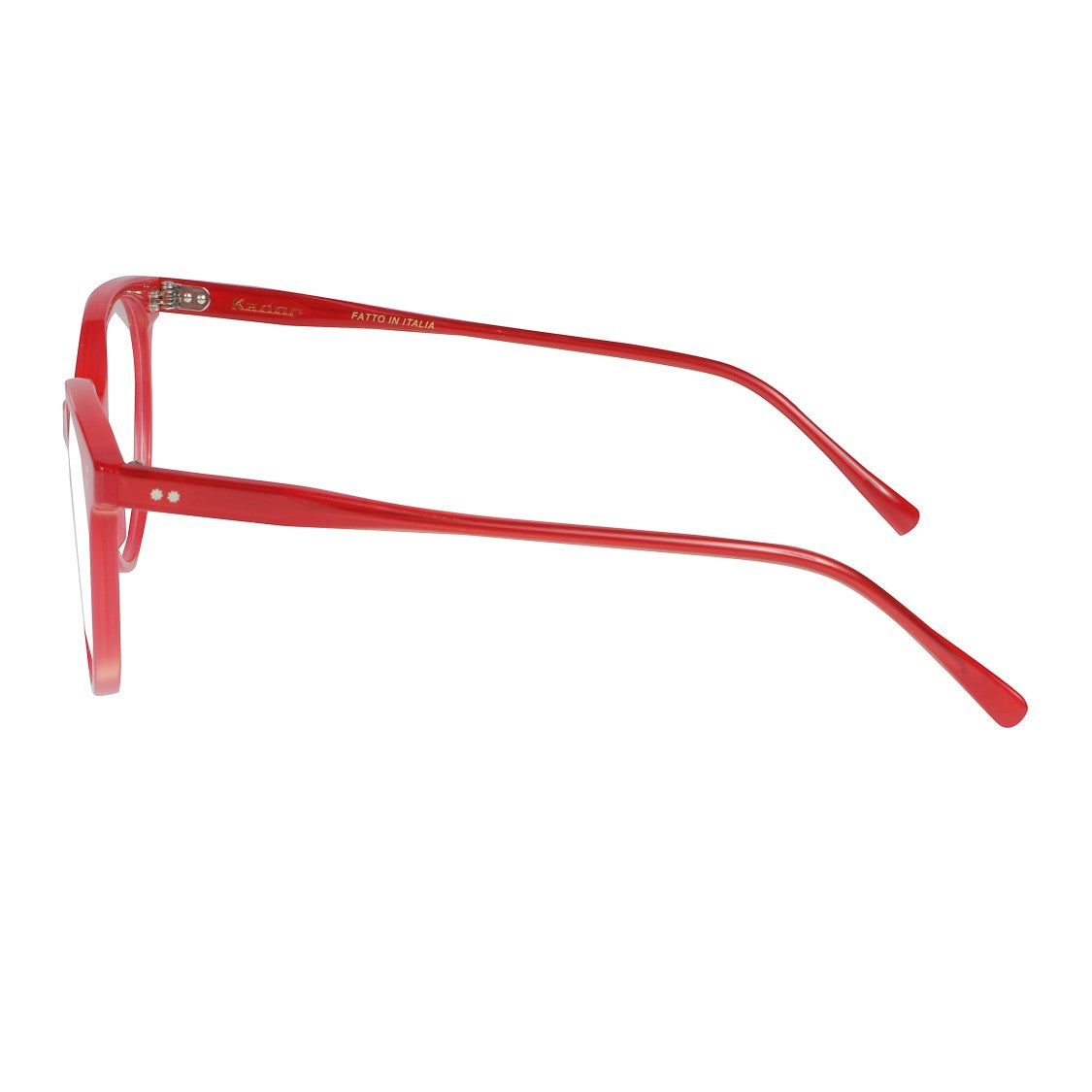 Kador Cynda/N-52 Bold Round Frame Eyeglasses With Glossy Red Finish