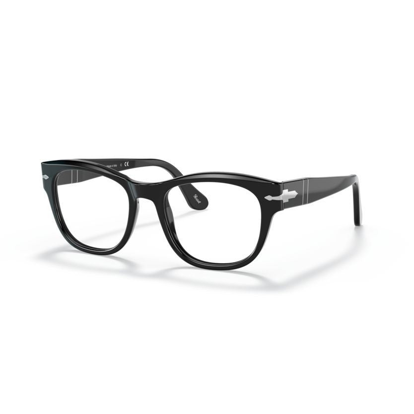 Persol 3270V Vista Classic Rectangular Eyeglasses With Silver Arrow Detail