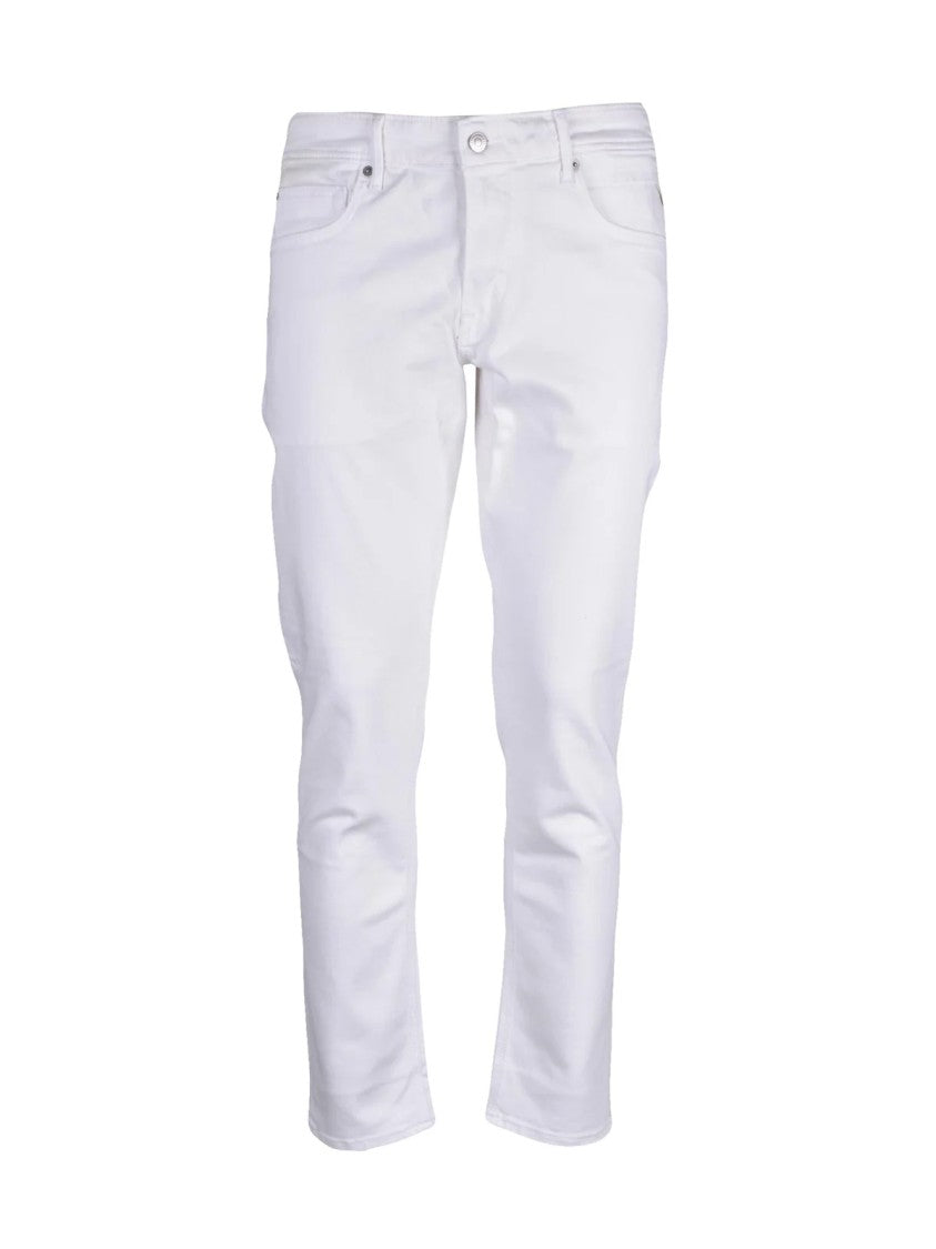 Replay White Cotton-Blend Slim Jeans