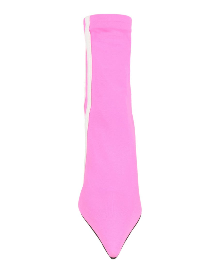 Balenciaga Pointed Toe Pink Booties With Stiletto Heel And Wraparound Fabric