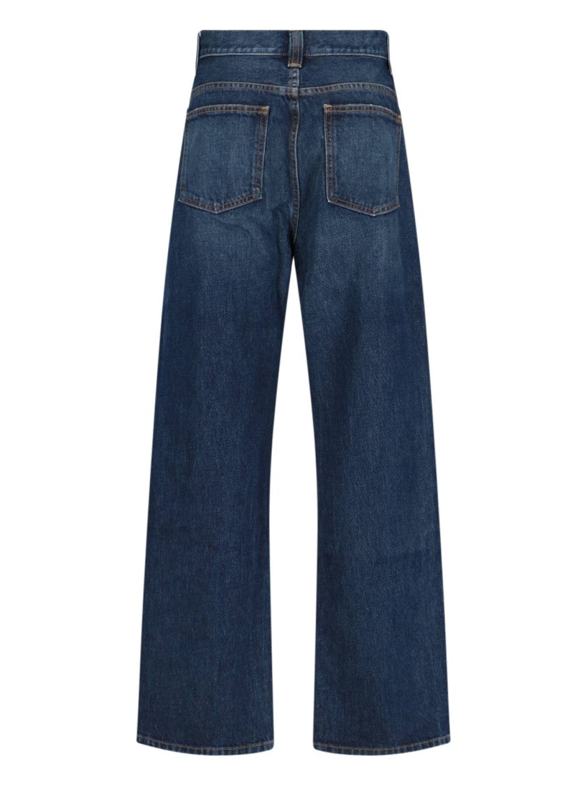 Khaite "Bonnie" Low-Waist Jeans – Blue