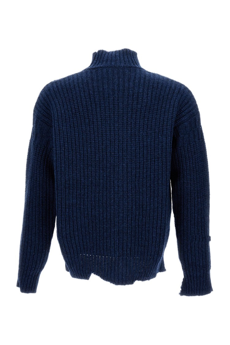 Marni High-Neck Cable-Knit Jumper With Logo Embroidery