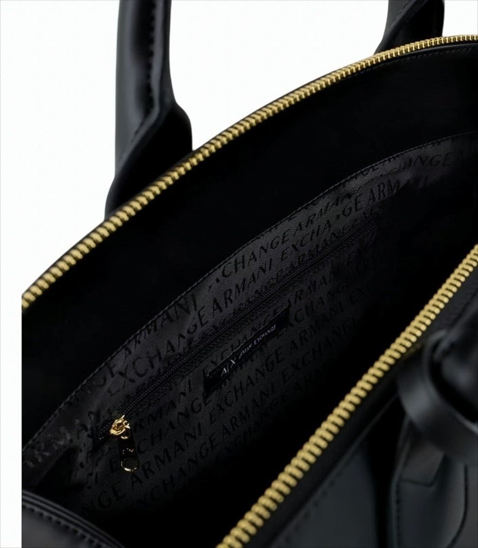 Armani Exchange Structured Shoulder Bag With Gold-Tone Hardware