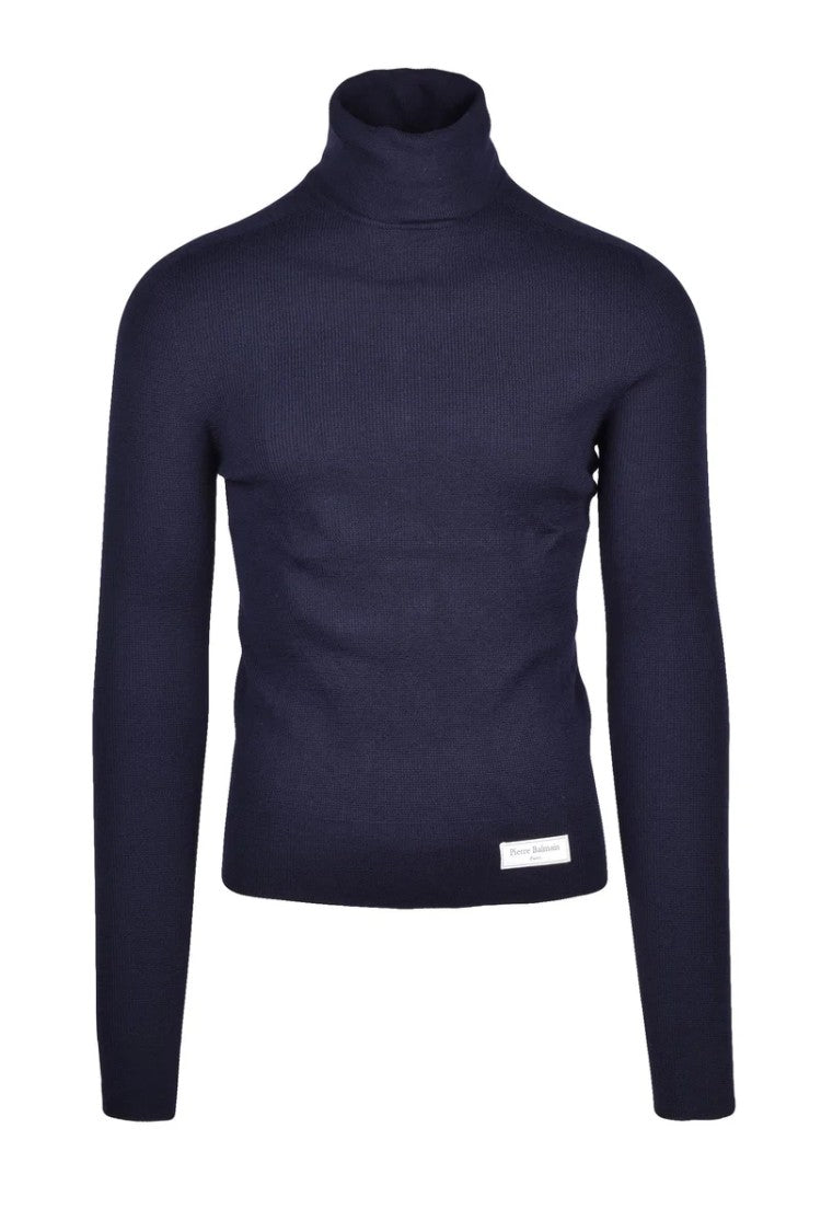 Balmain Merino Wool Turtleneck - Blue