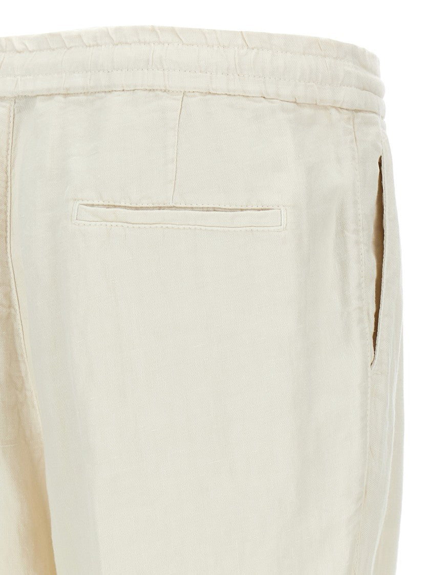 Brunello Cucinelli Garment-Dyed Linen Trousers With Adjustable Drawstring Waist