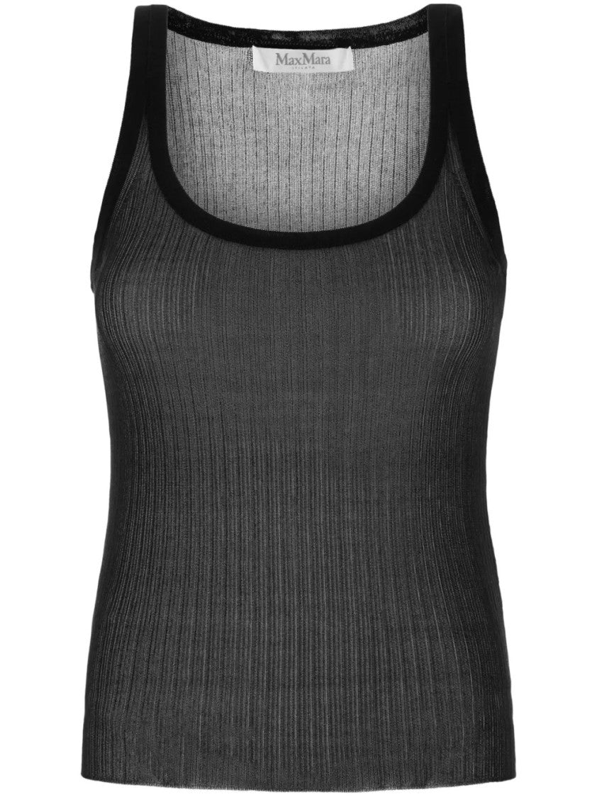 Max Mara Sleeveless Ribbed Knit Tank Top