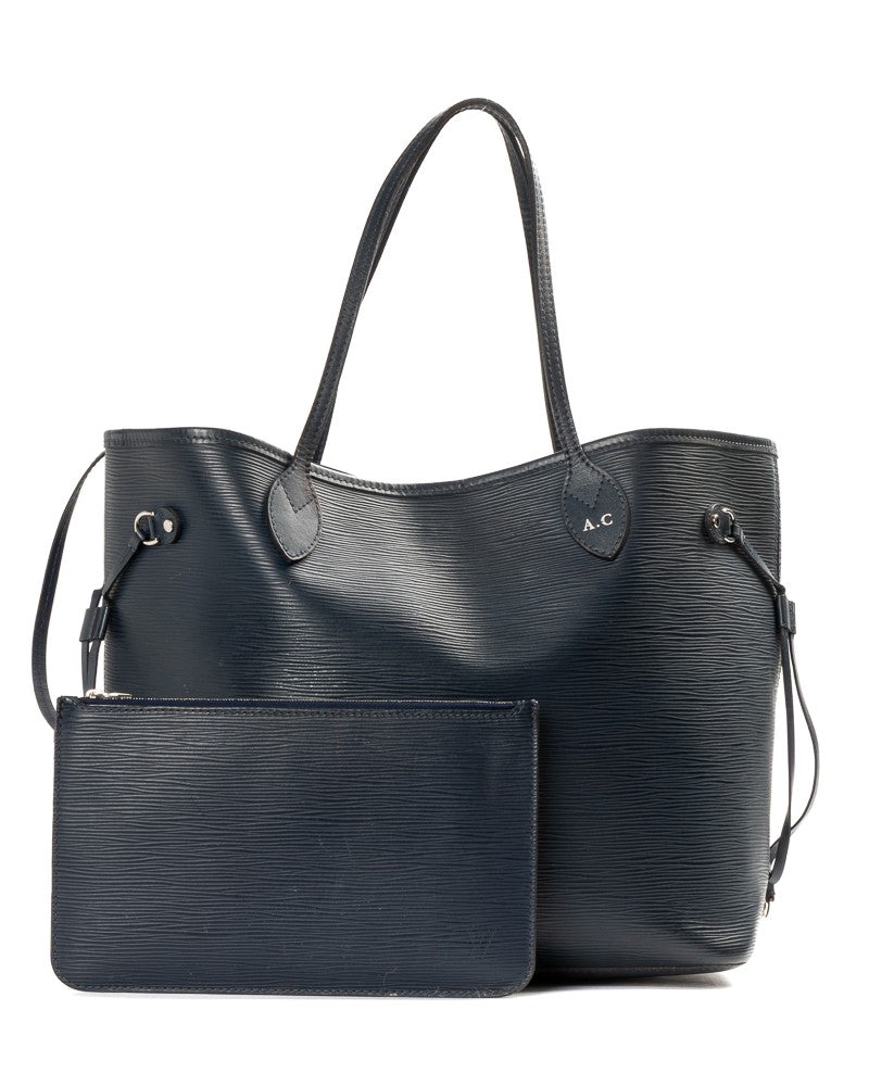Louis Vuitton Blue Epi Leather Neverfull Mm Tote Bag