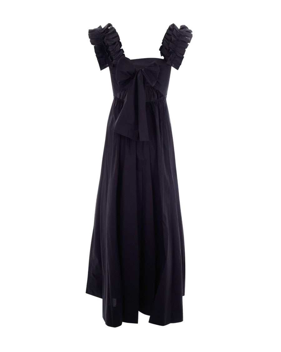 Liu Jo Long Dress With Ruched Shoulder Straps And Bow Detail