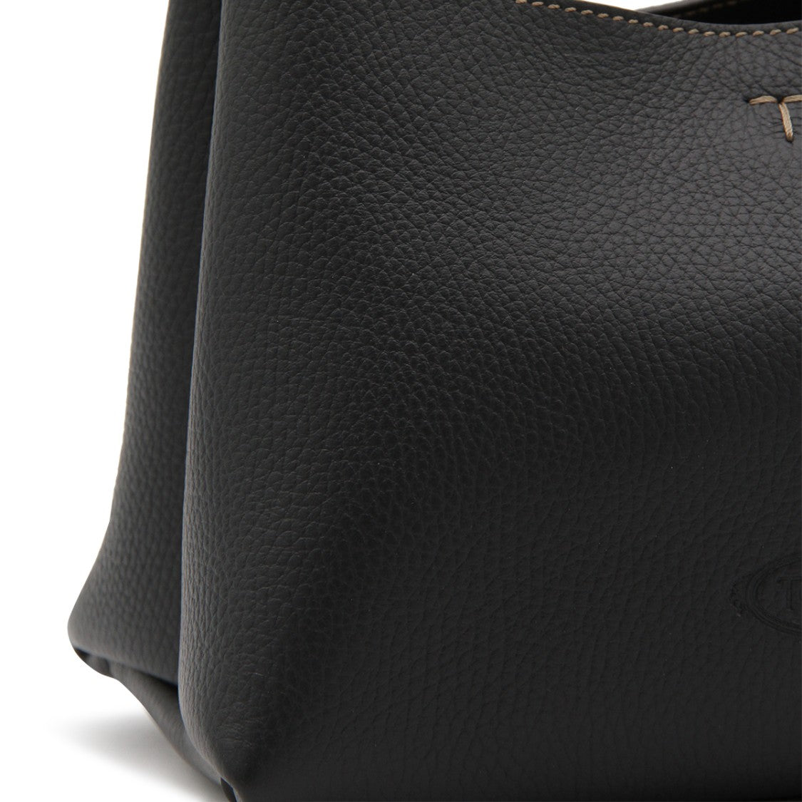 Tod's Structured Black Leather Tote Bag With Adjustable Strap