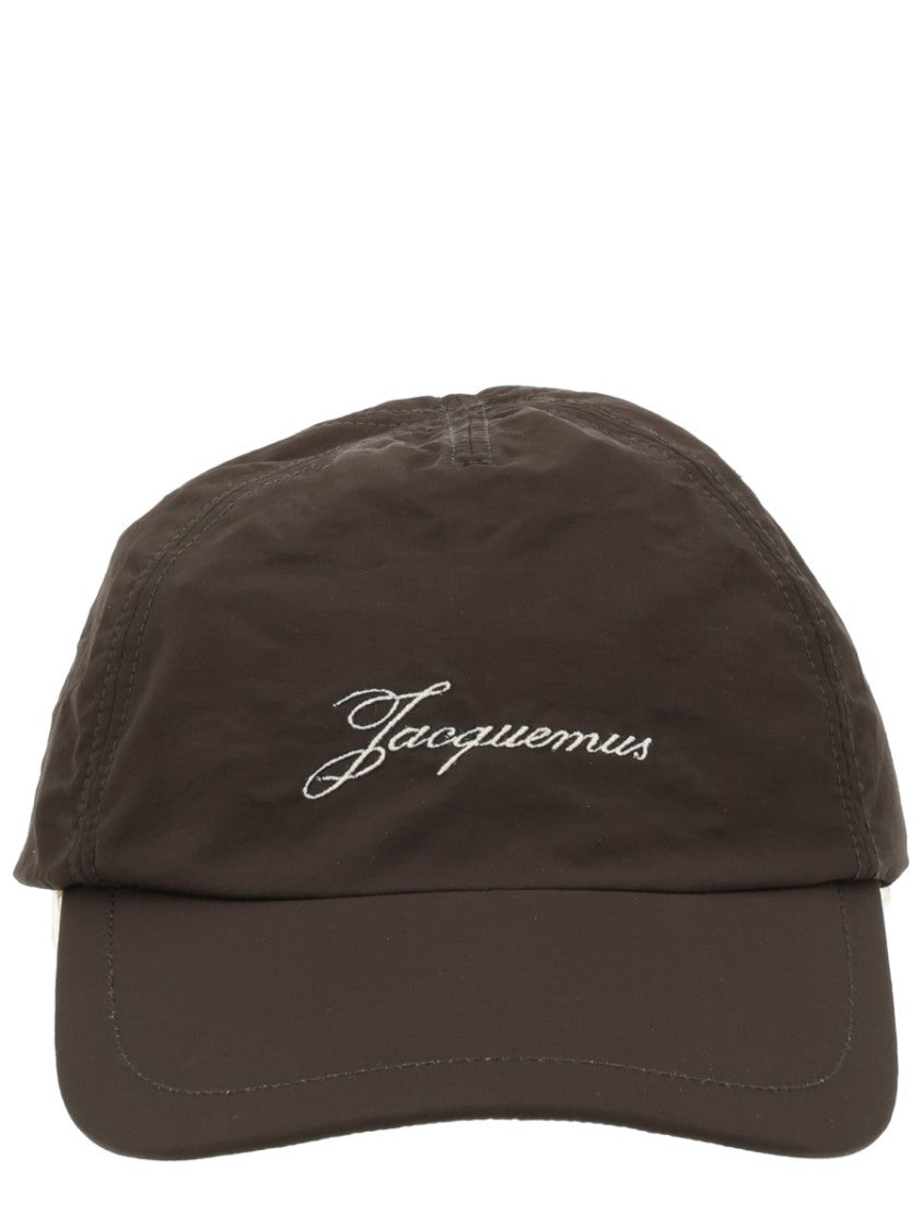 Jacquemus Neutrals Baluchon Script Embroidered Baseball Hat