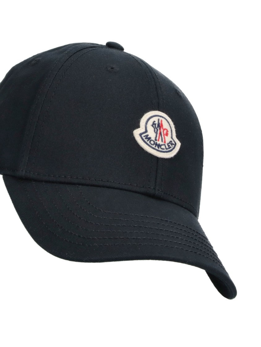 Moncler Black Curved Brim Curved Logo Cap