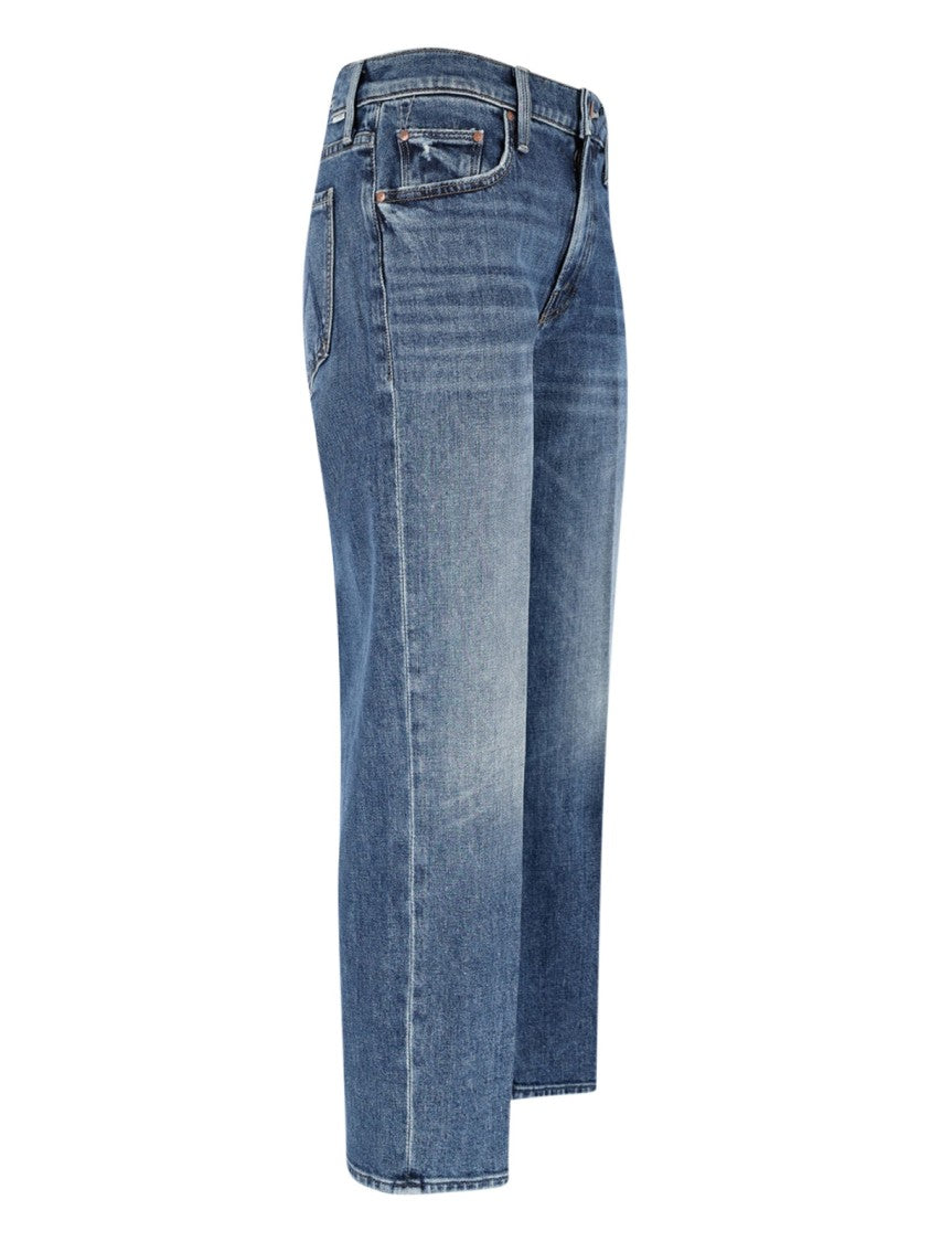 Mother Straight Jeans In Stretch Cotton Denim