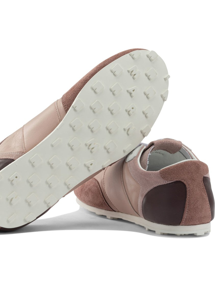 Marni Retro-Inspired Low-Top Leather Sneakers With Logo Accents