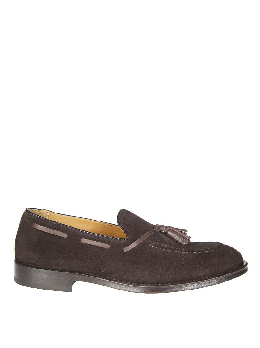 Doucal's Brown Suede Tassel Loafers