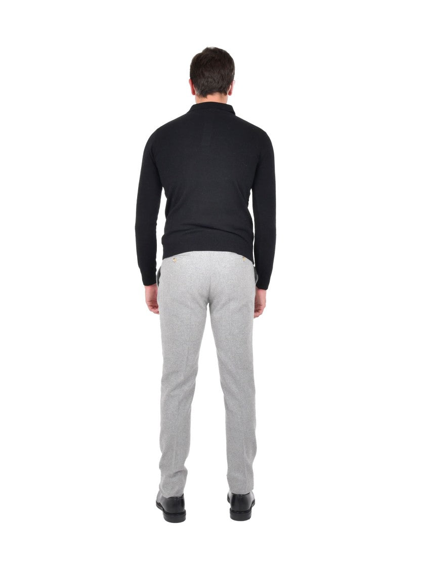 Franzese Collection Classic Long-Sleeved Polo Sweater In Cashmere Blend