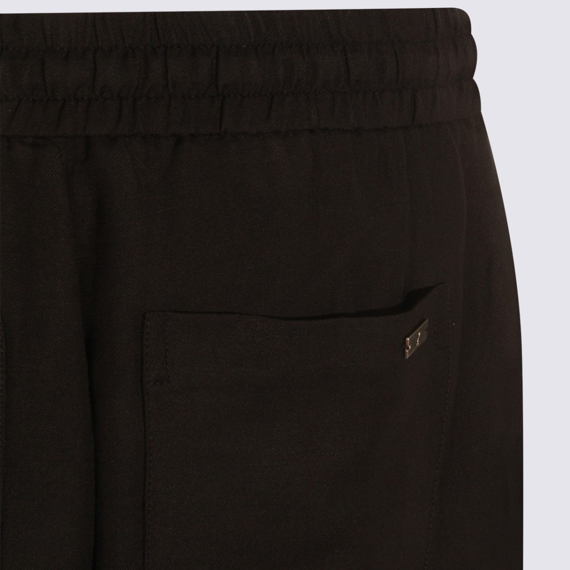 Ami Paris Straight-Leg Trousers With Adjustable Waistband And Metallic Detail
