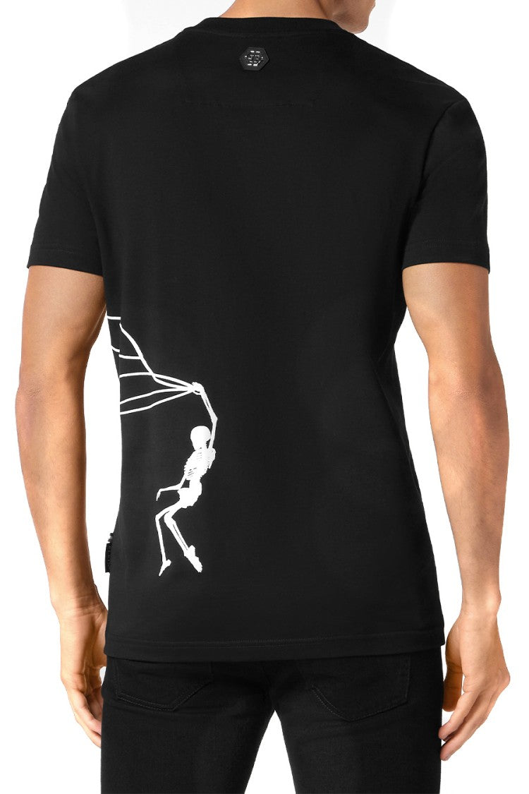 Philipp Plein Black Logo Print Cotton T-Shirt