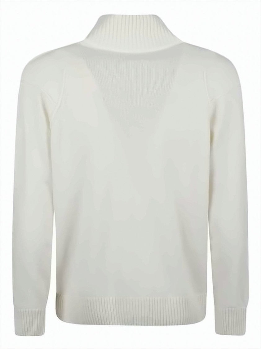 C.P. Company Full-Zip Knit Sweater With Ribbed Details And Emblem