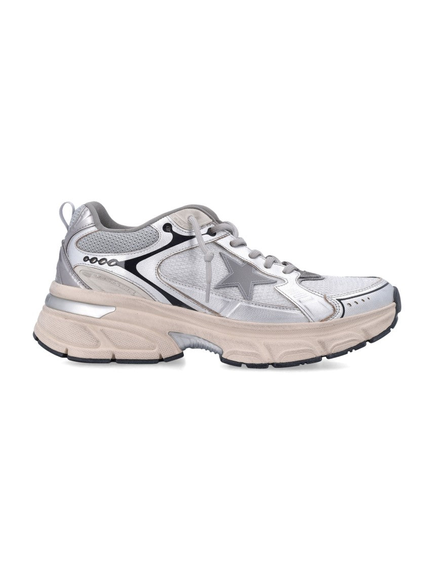 Golden Goose Lightstar Metallic Mesh Running Sneakers