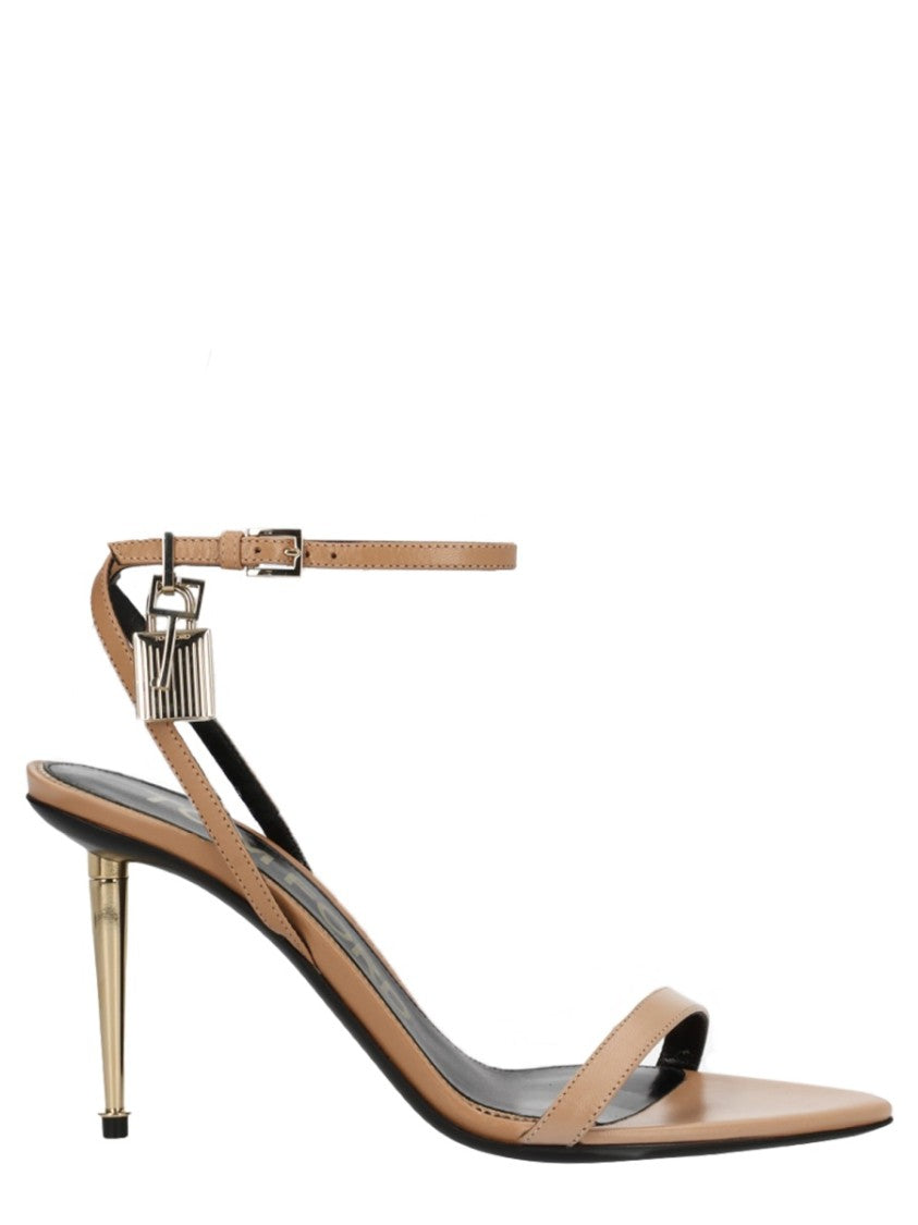 Tom Ford Pointed Toe High-Heeled Sandal With Padlock Charm