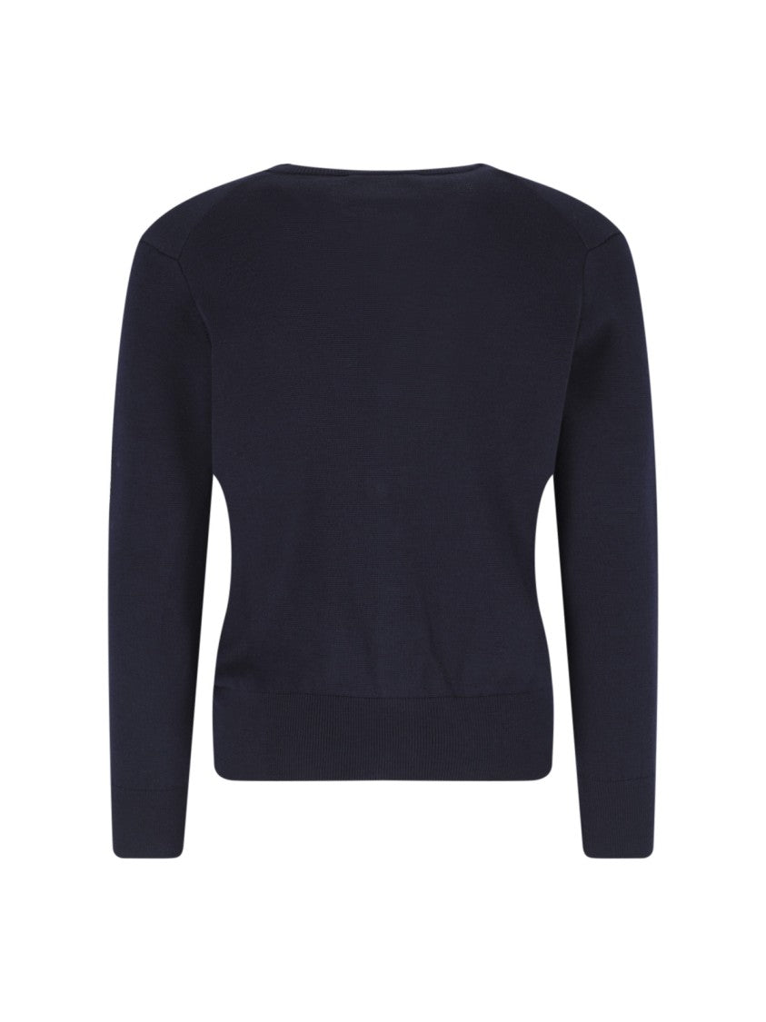 Ami Paris Blue Ami De Coeur V-Neck Cardigan