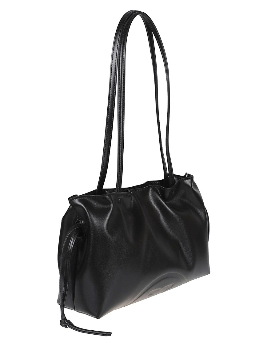 Tory Burch Black Rubber Ella Mini Tote Bag