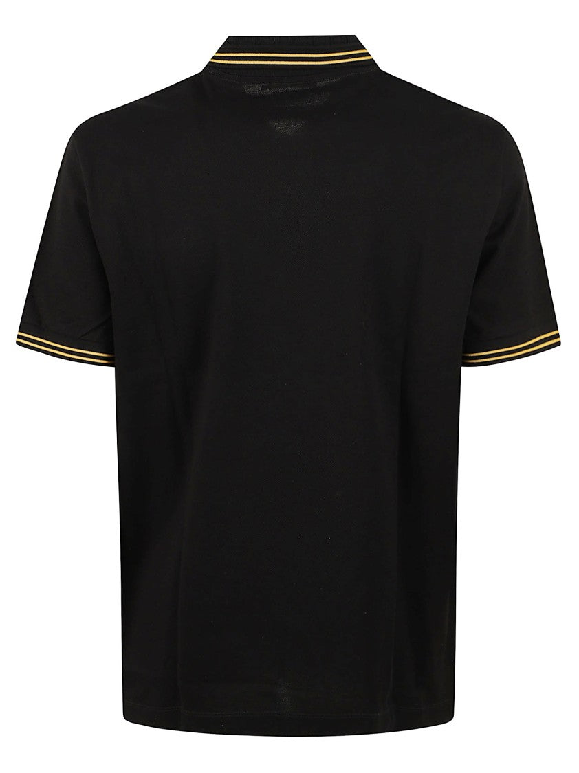 Versace Medusa Polo Shirt In Black Cotton Piqué