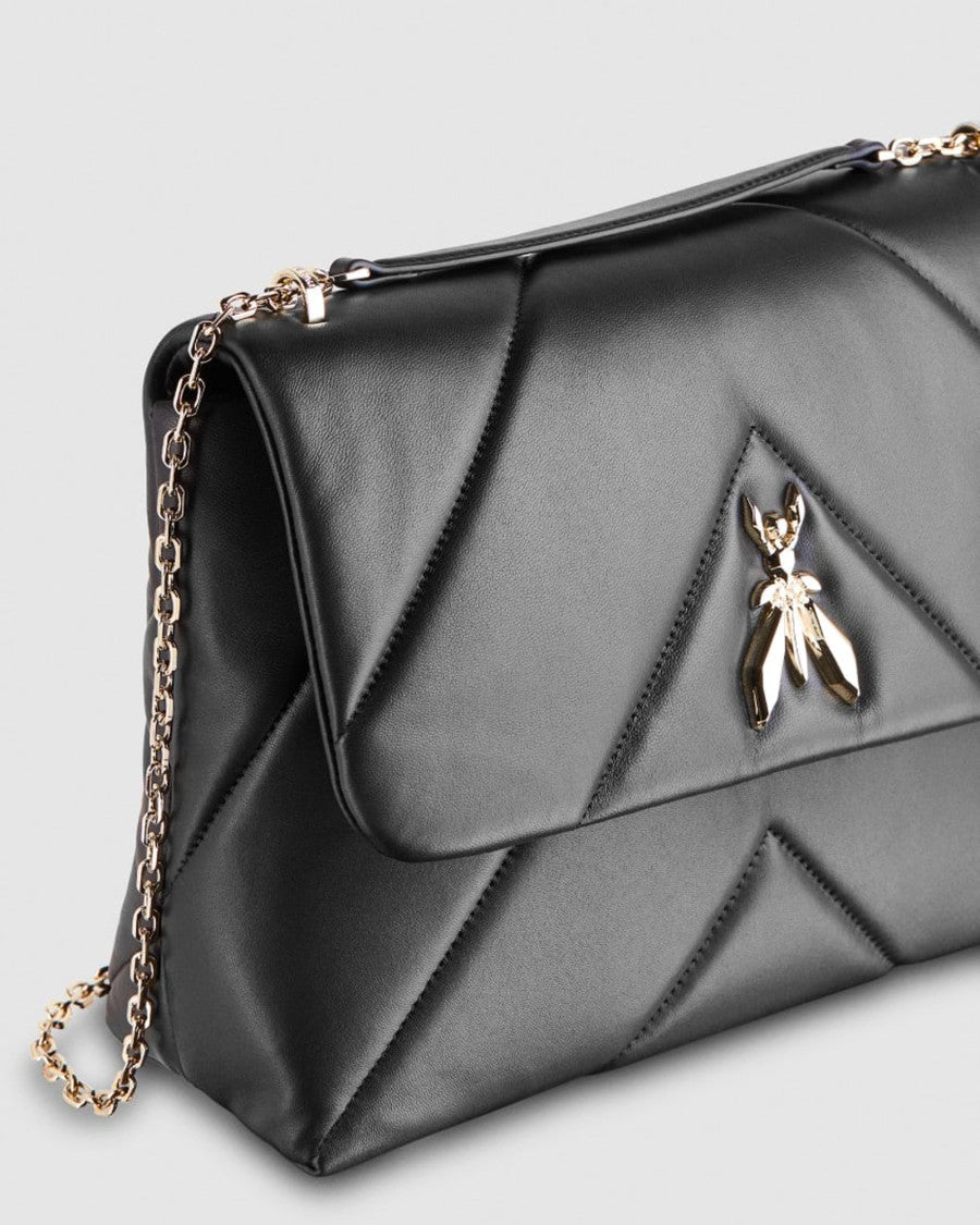 Patrizia Pepe Fly Padded Crossbody Bag In Black