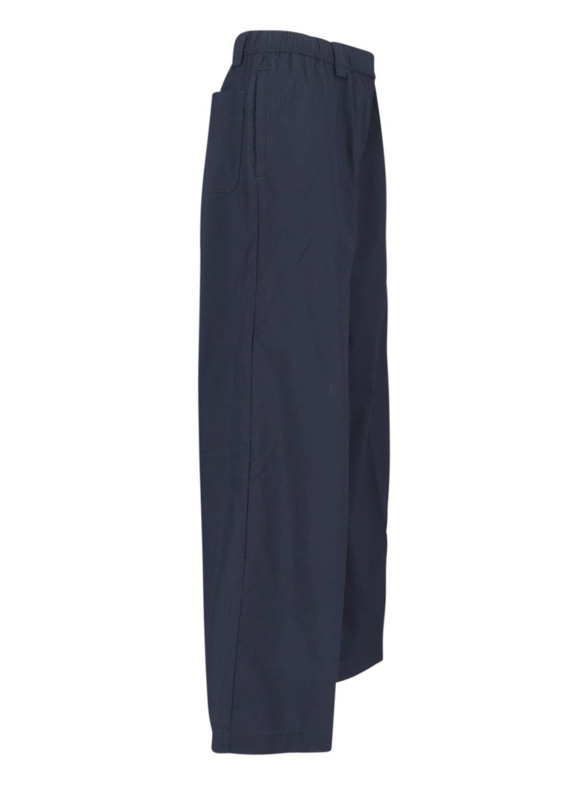 Aspesi Wide Cotton Blend Trousers – Blue