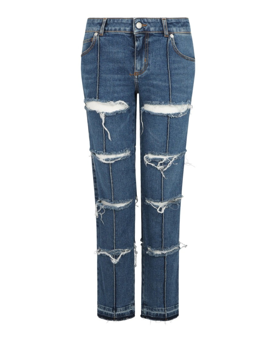 Alexander Mcqueen Stone-Washed Straight-Leg Jeans With Distressed Detailing