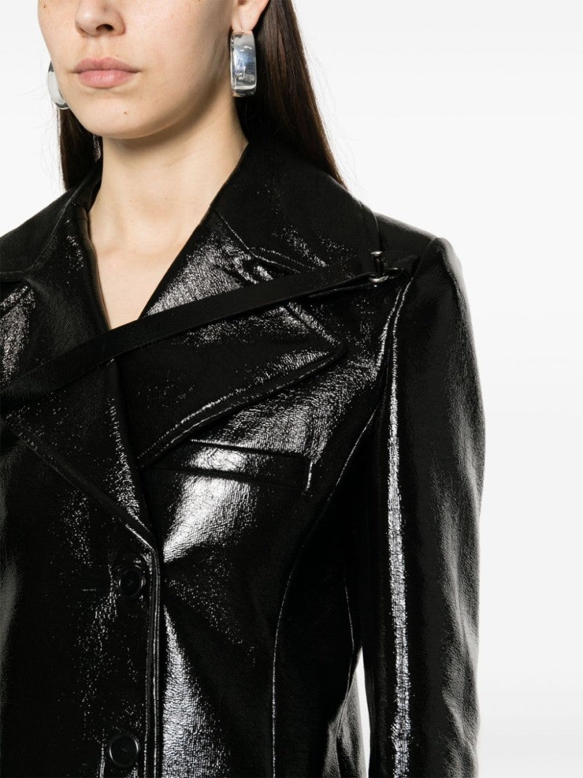Courrèges Mid-Length Faux Leather Patent Coat