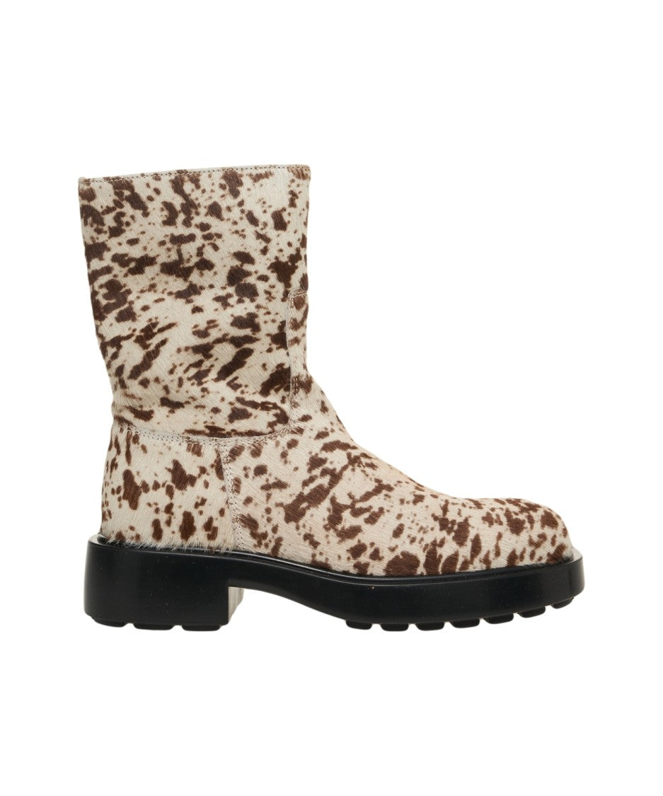 Copenaghen Copenhagen Ankle Boots With Unique Animal Print