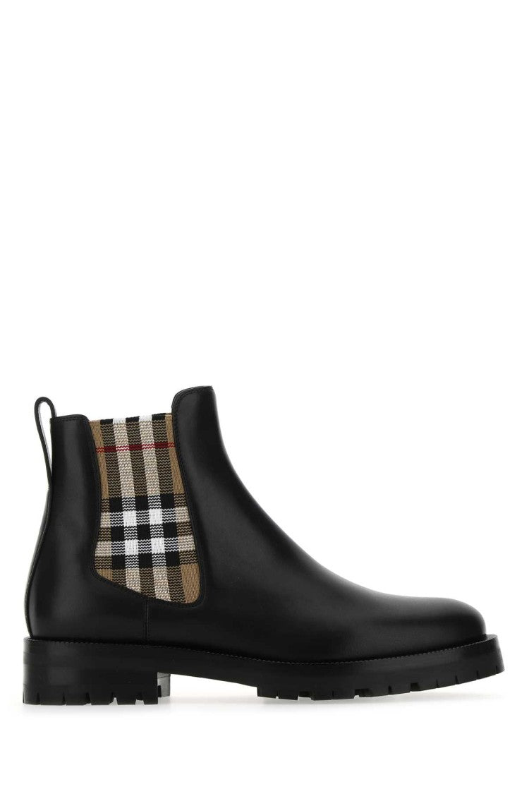 Burberry Black Leather Ankle Boots