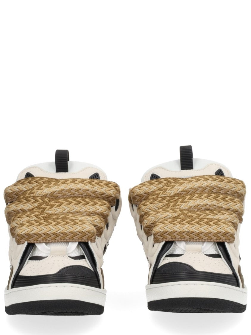Lanvin Brown Curb Suede Sneakers