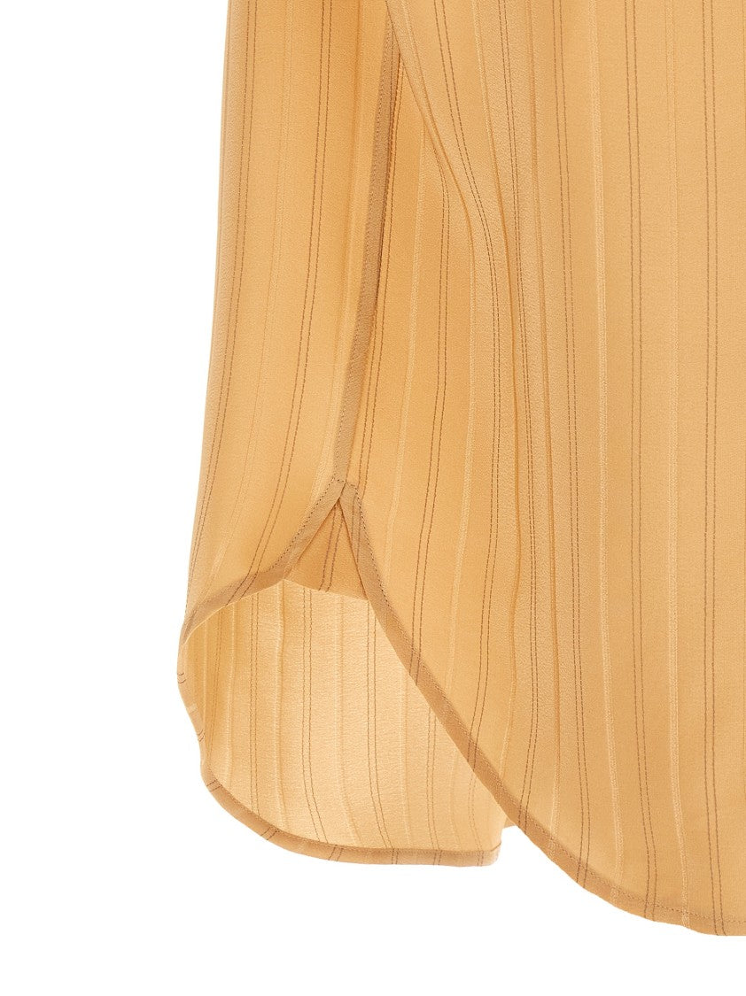 Saint Laurent Striped Silk French Collar Shirt
