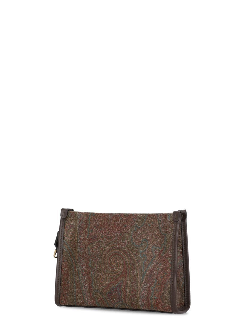 Etro Intricate Paisley Patterned Pochette With Embroidered Logo