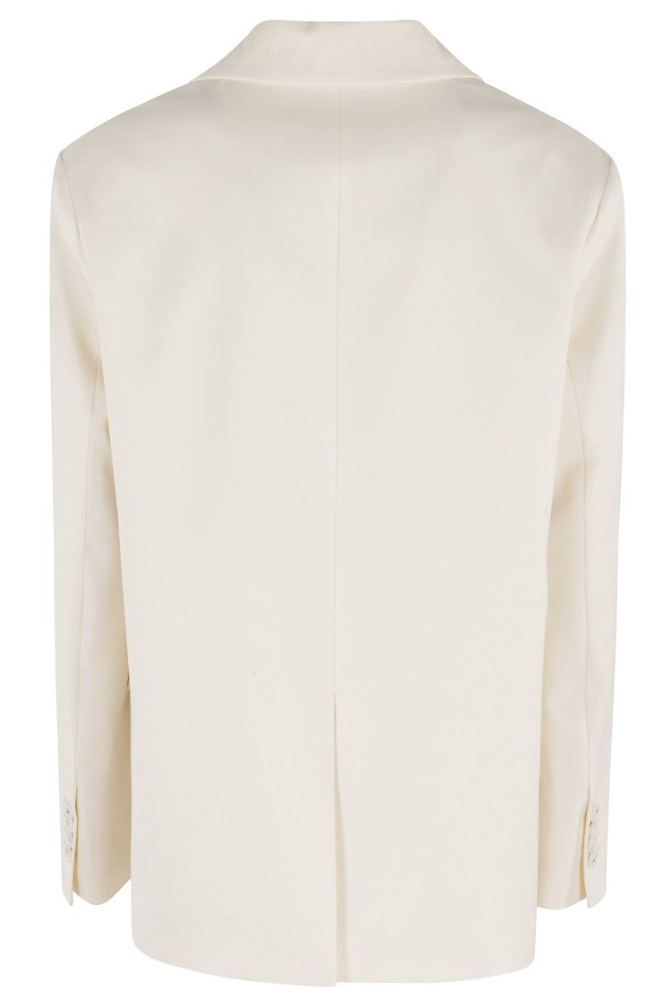 Loulou De Saison Light Pink Donau Tailored Double-Breasted Wool Blazer