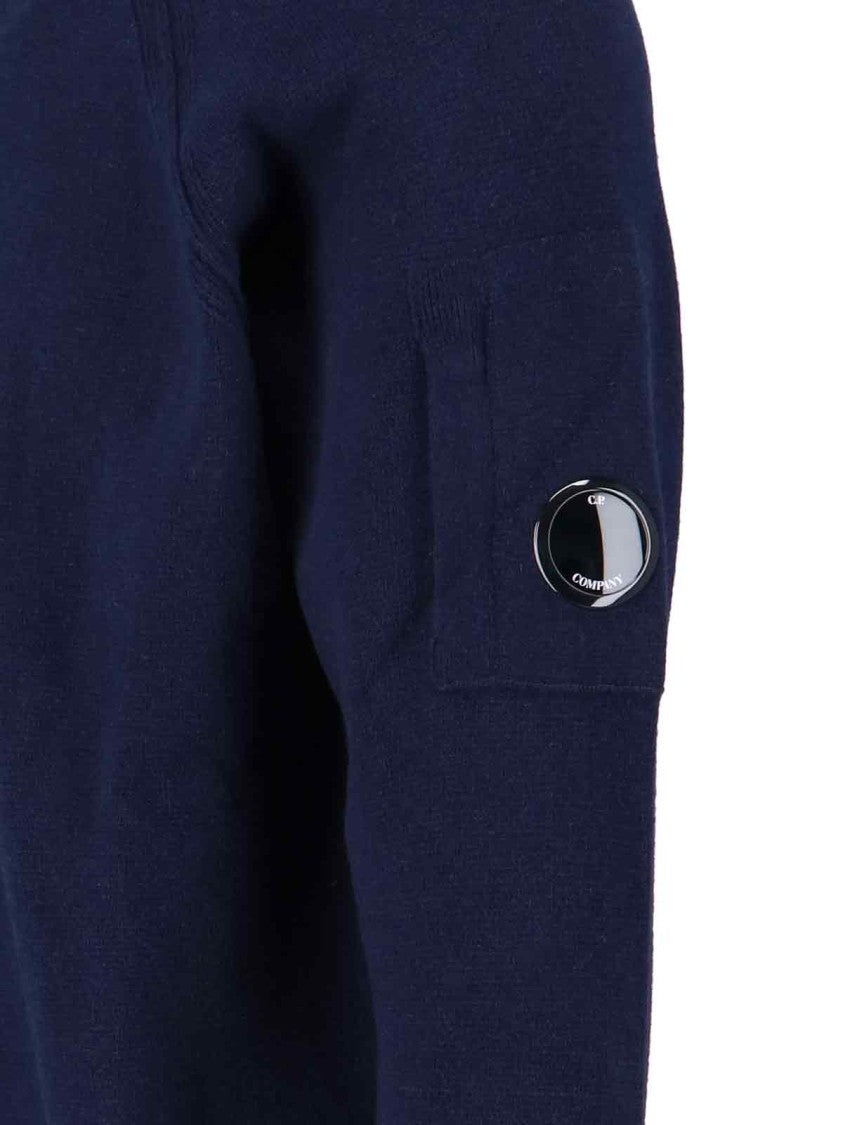 C.P. Company Logo Crewneck Sweater – Navy Blue