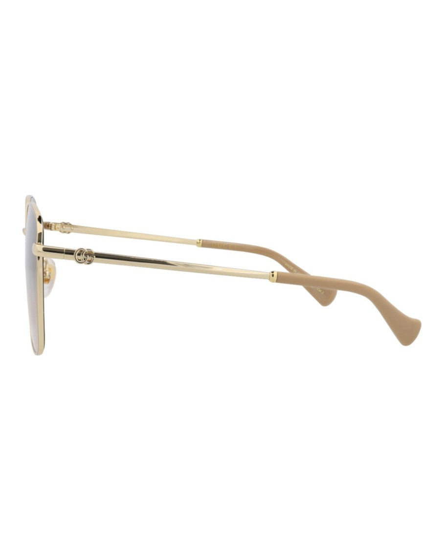 Gucci Square-Frame Metal Sunglasses