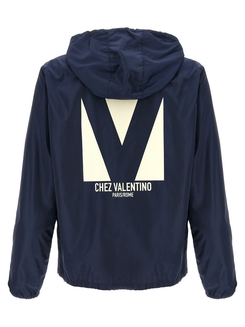 Valentino Garavani Nylon Windbreaker With 'Chez Valentino' Print