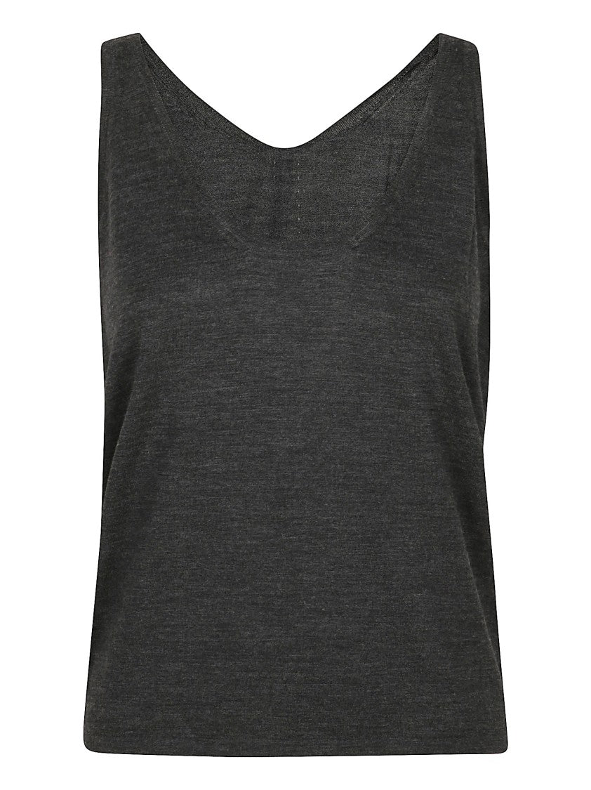 Petar Petrov Fine Knit Sleeveless Tank Top With Scoop Neckline